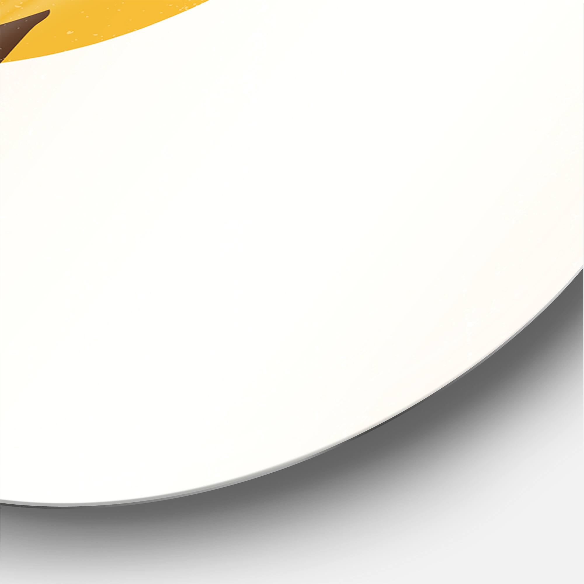 Designart - Abstract Yellow Sun and Moon With Tropical Leaf II